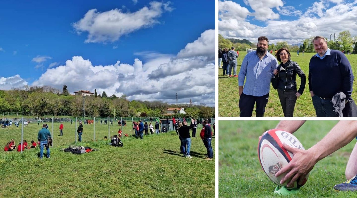 Il confine unito dal rugby, la festa con i bambini in campo a Gorizia